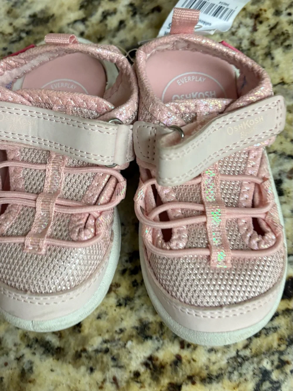 OshKosh B'gosh Light Pink Toddler Sneakers with Hook-and-Loop Strap